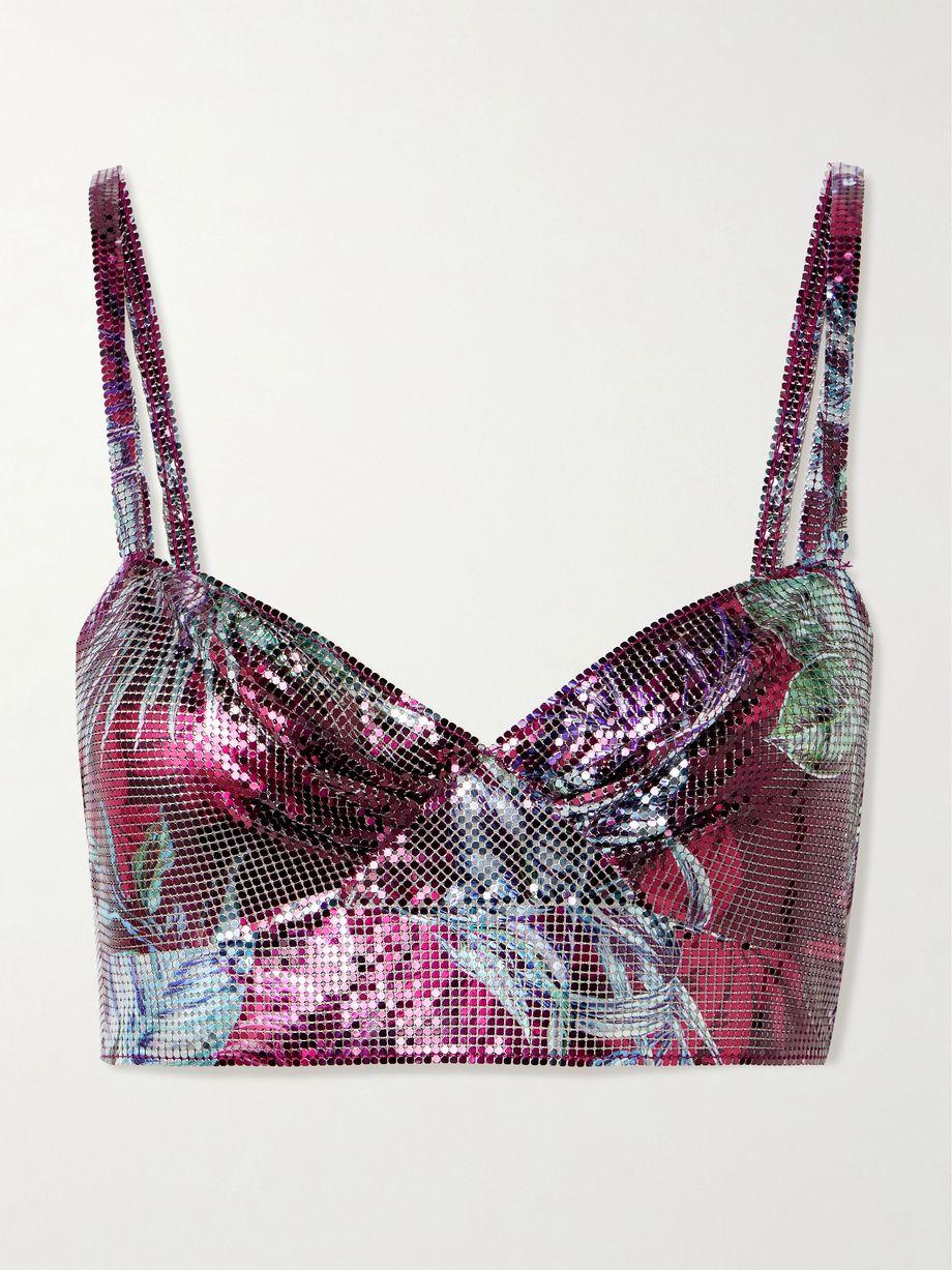 Cropped printed chainmail top by RABANNE