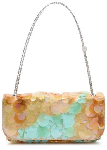 Disc-embellished leather shoulder bag by RABANNE