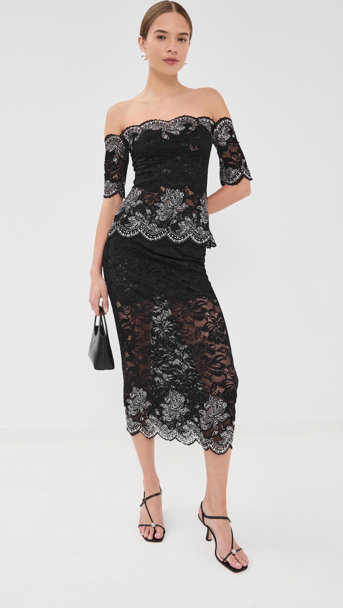 Embellished Lace Skirt by RABANNE