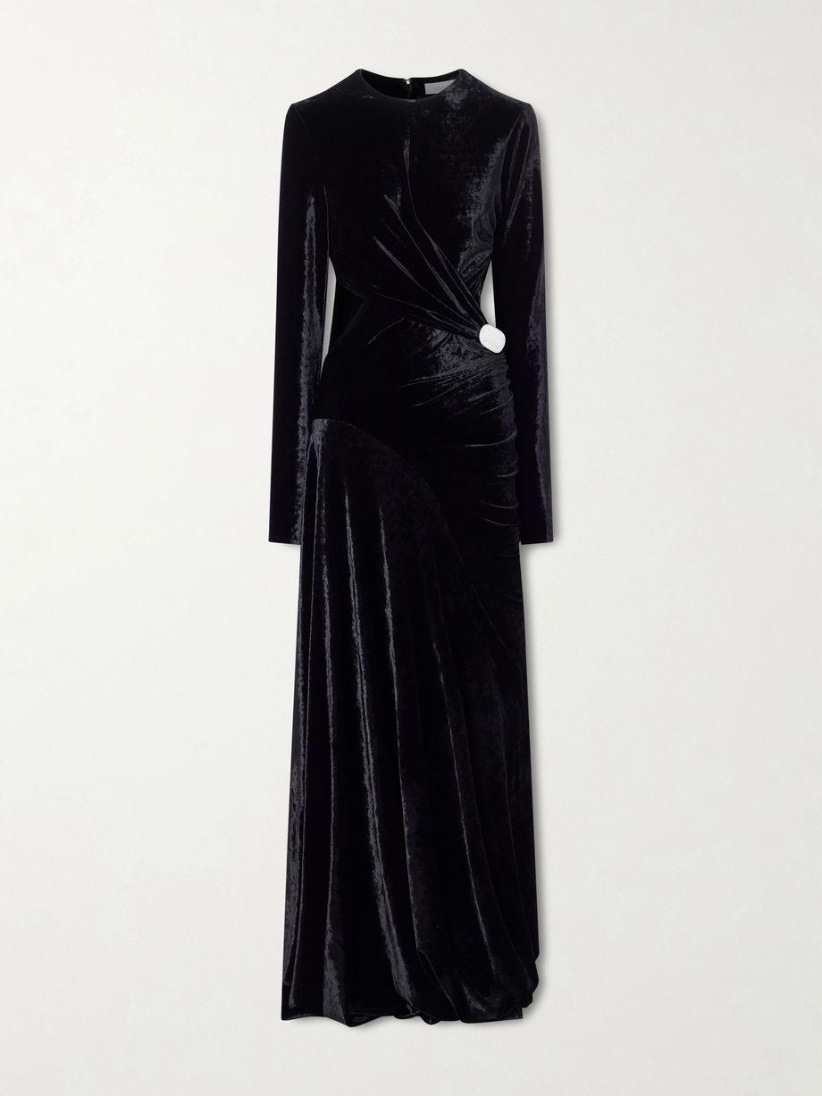 Embellished cutout velvet maxi dress by RABANNE