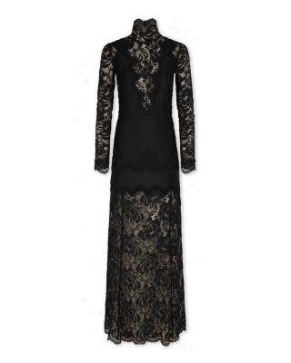 Floral Lace Mock Neck Maxi Dress by RABANNE