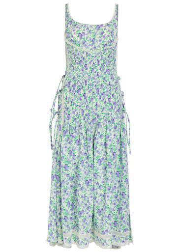 Floral-print silk-chiffon midi dress by RABANNE