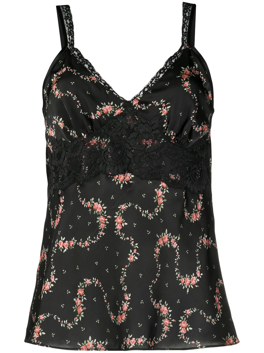 Flower Garland satin cami top by RABANNE