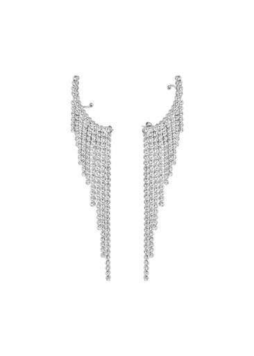 Fringed crystal-embellished drop earrings by RABANNE
