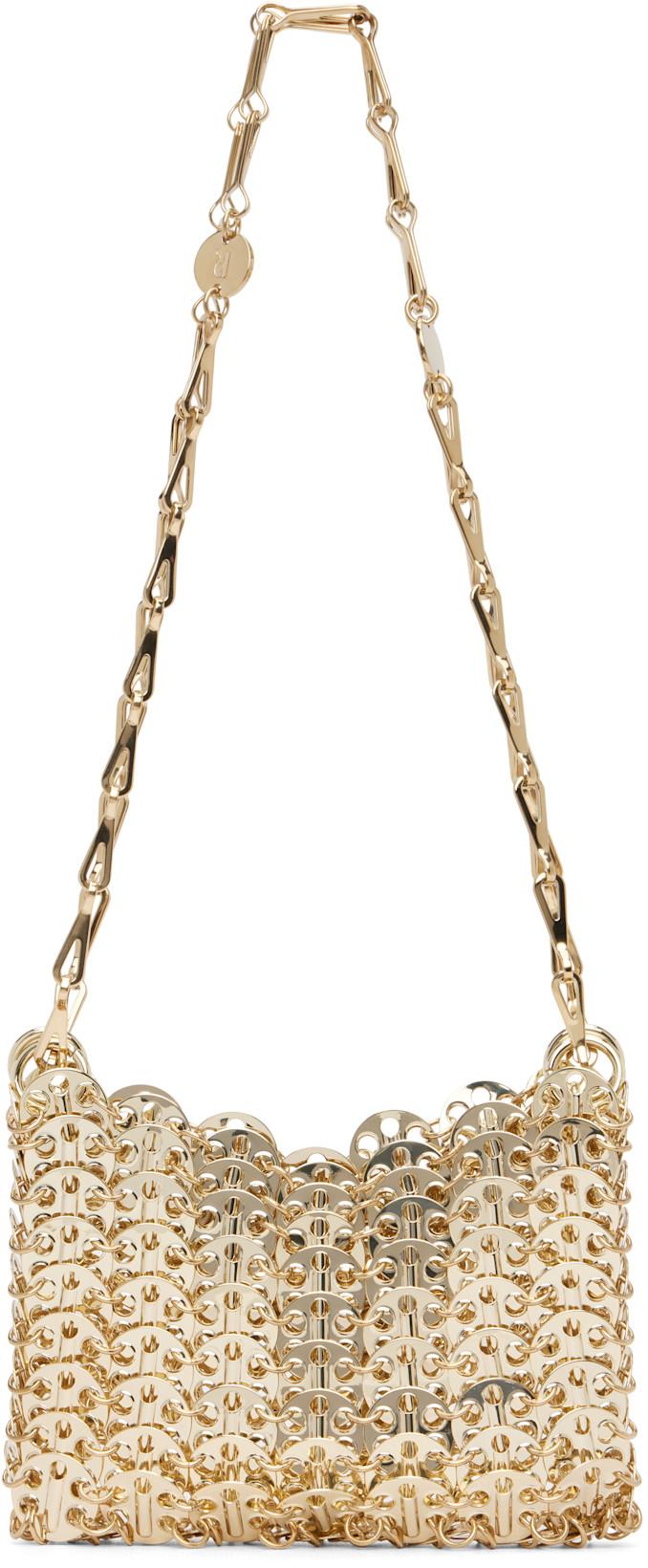Gold Iconic Nano 1969 Bag by RABANNE