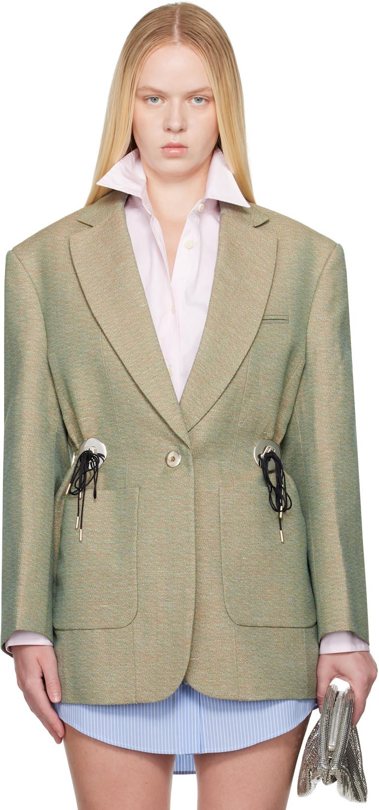 Green Mottled Wool Blazer by RABANNE