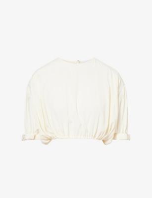 Haut Cropped Silk-Blend Blouse by RABANNE
