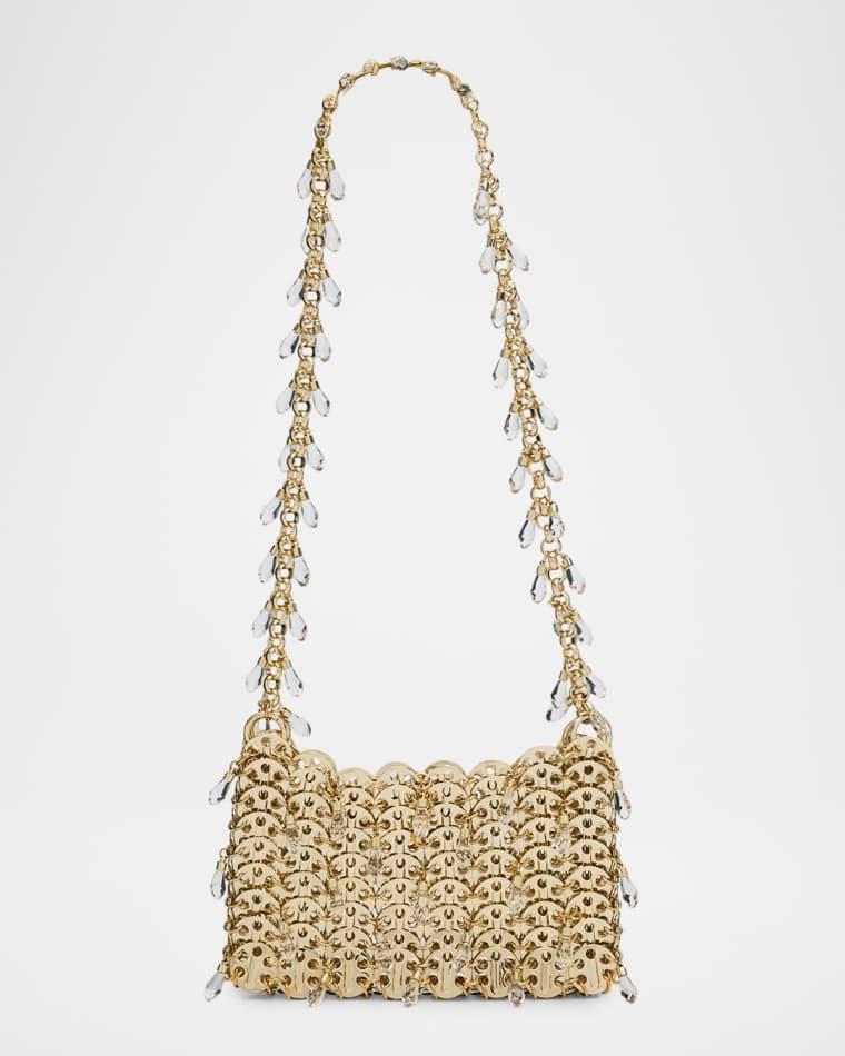 Iconic Nano 1969 Brass & Rhinestone Shoulder Bag by RABANNE