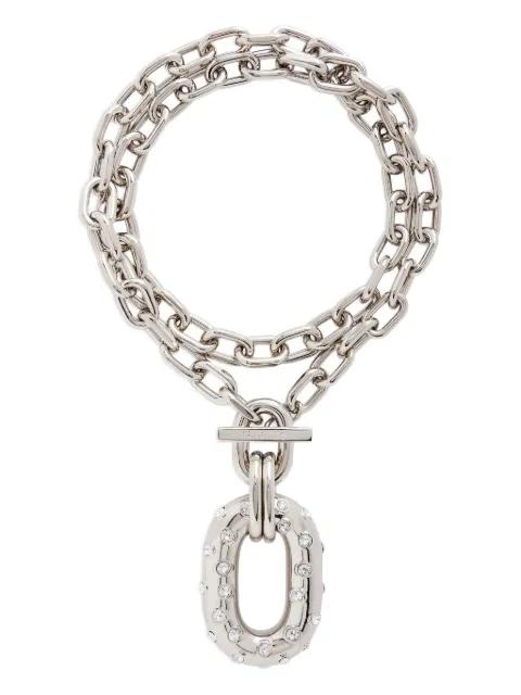 Iconic XL chain-link crystal-embellished necklace by RABANNE