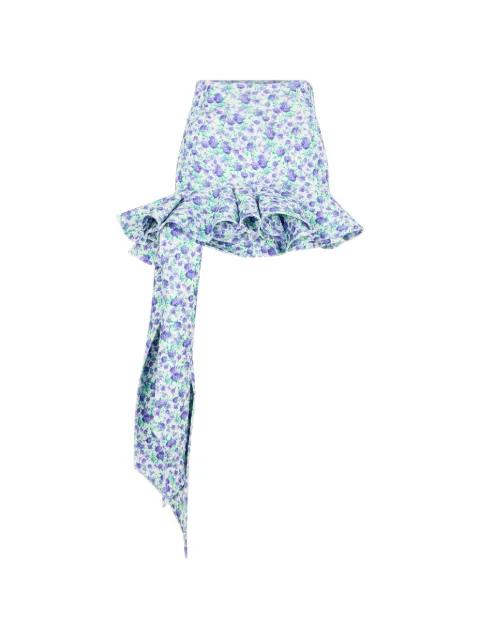 Liberty mini ruffle print skirt by RABANNE