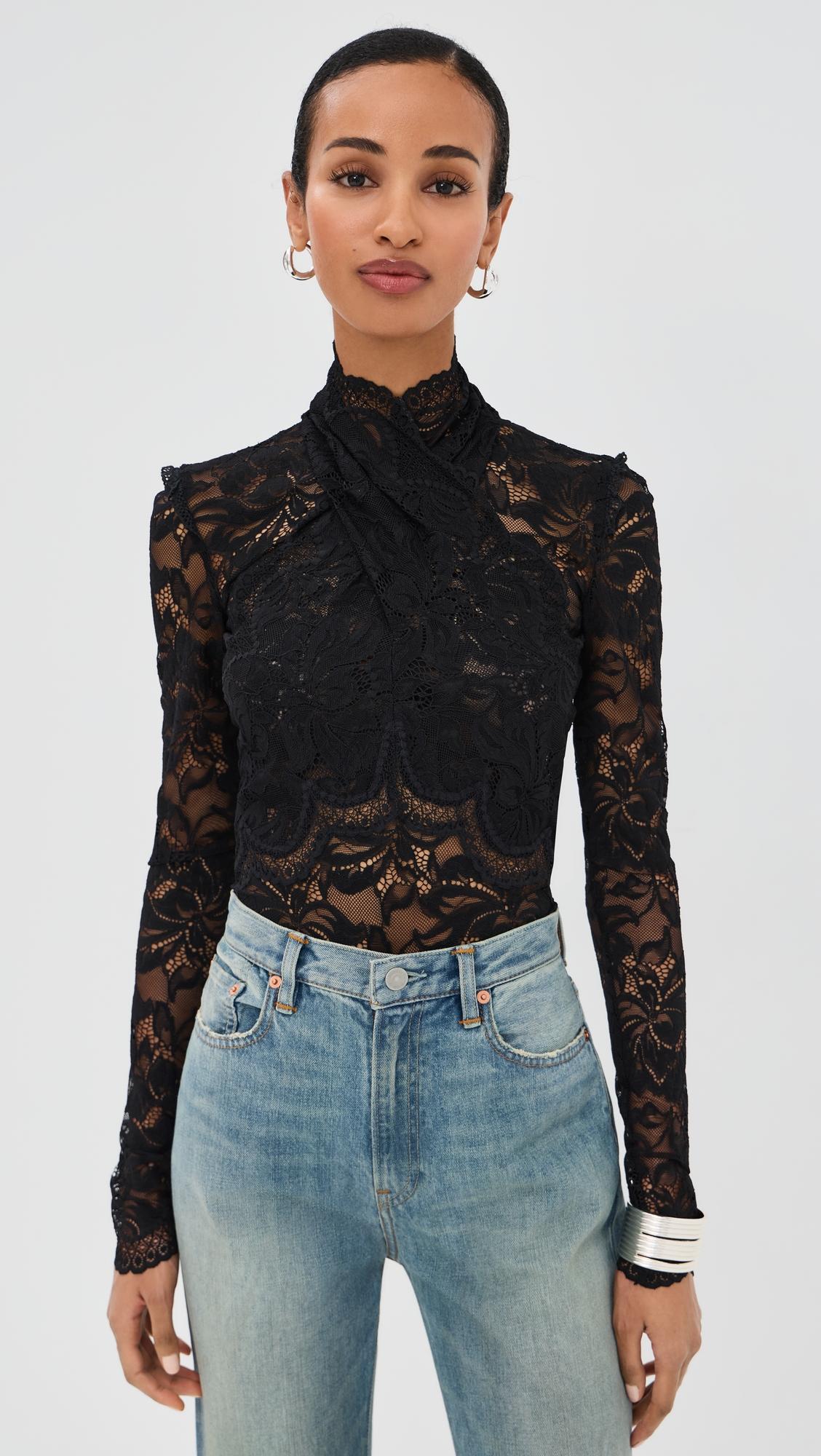 Long Sleeve Lace Top by RABANNE