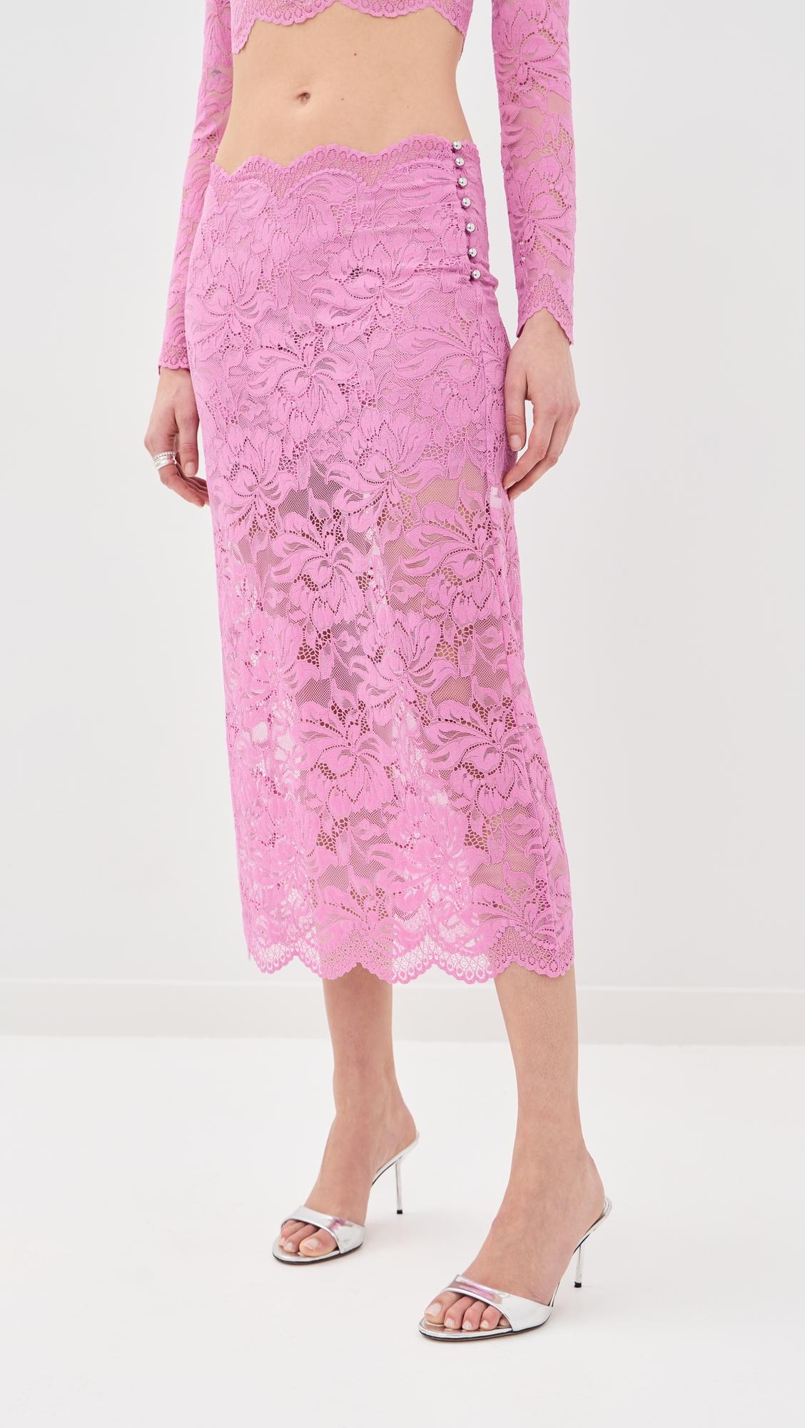 Midi Skirt In Lace by RABANNE
