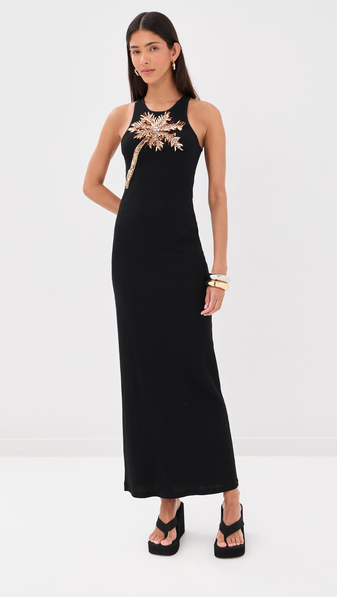 Palm Tree Maxi Dress In Cotton by RABANNE