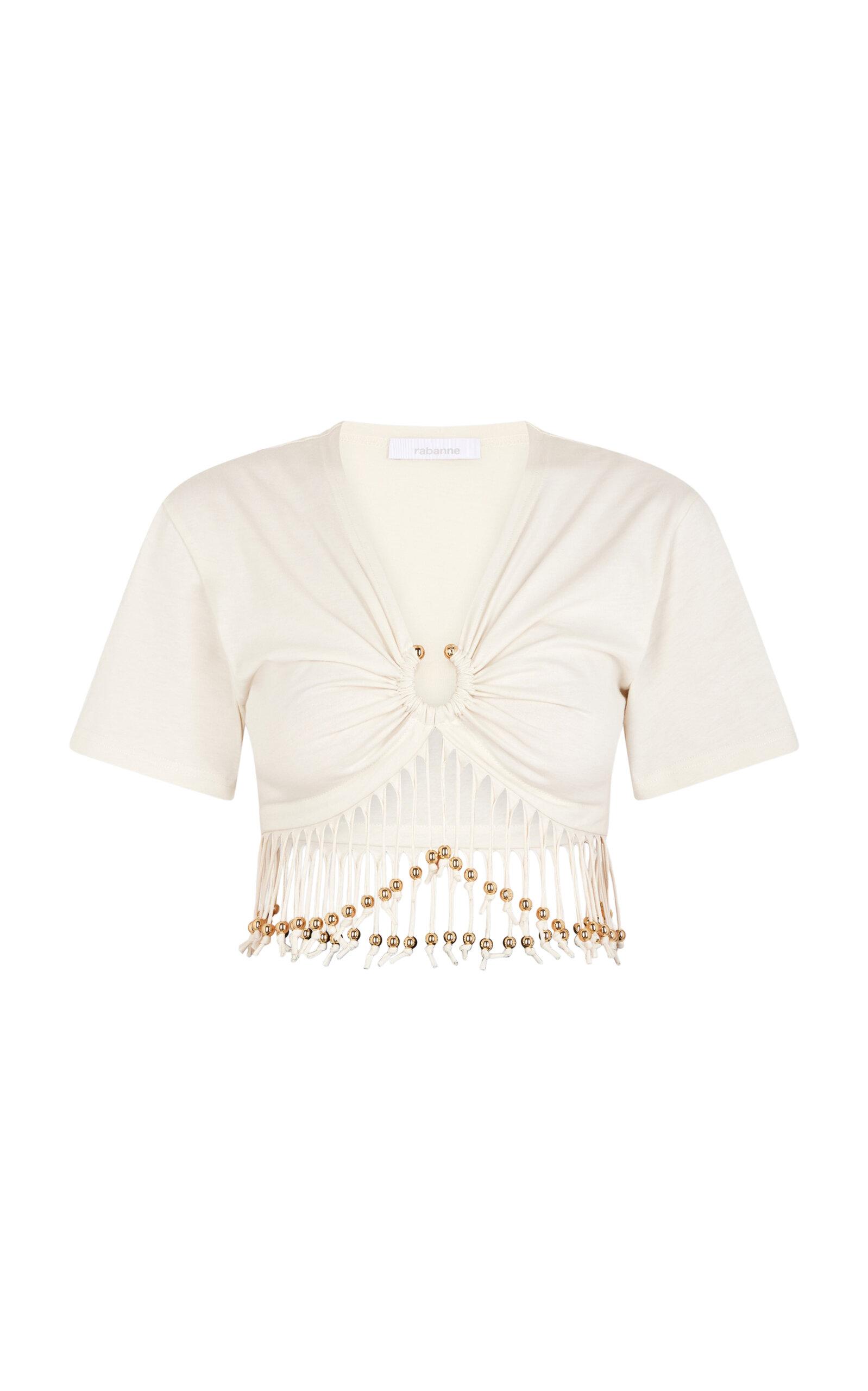 Rabanne Beaded Cotton T-Shirt - Moda Operandi by RABANNE