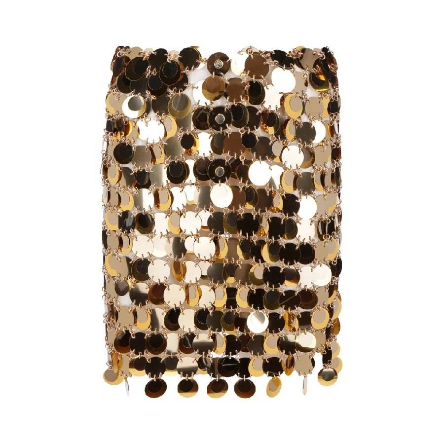 Rabanne Gold Sparkle Discs Skirt by RABANNE