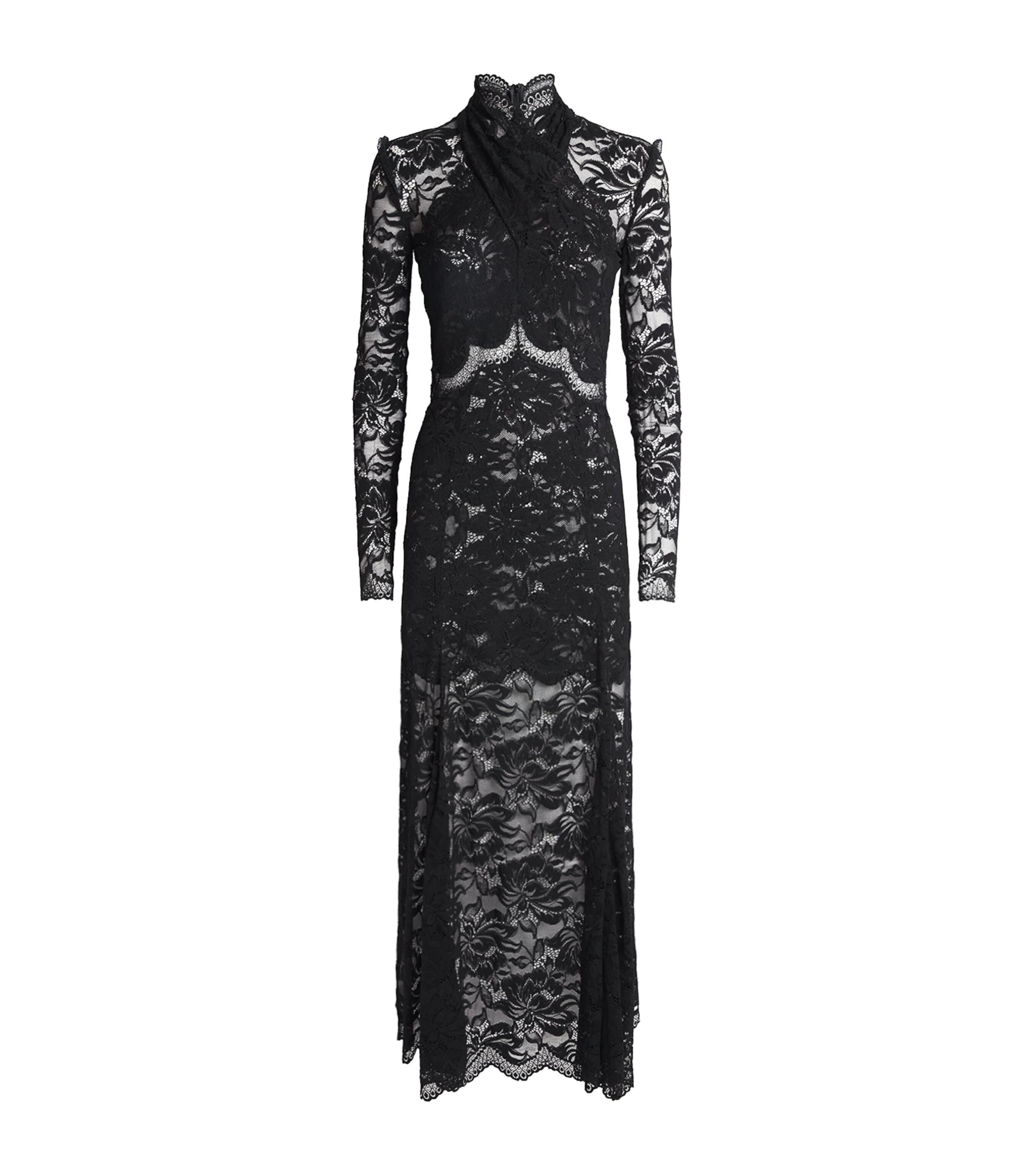 Rabanne Lace Mock-Neck Maxi Dress by RABANNE