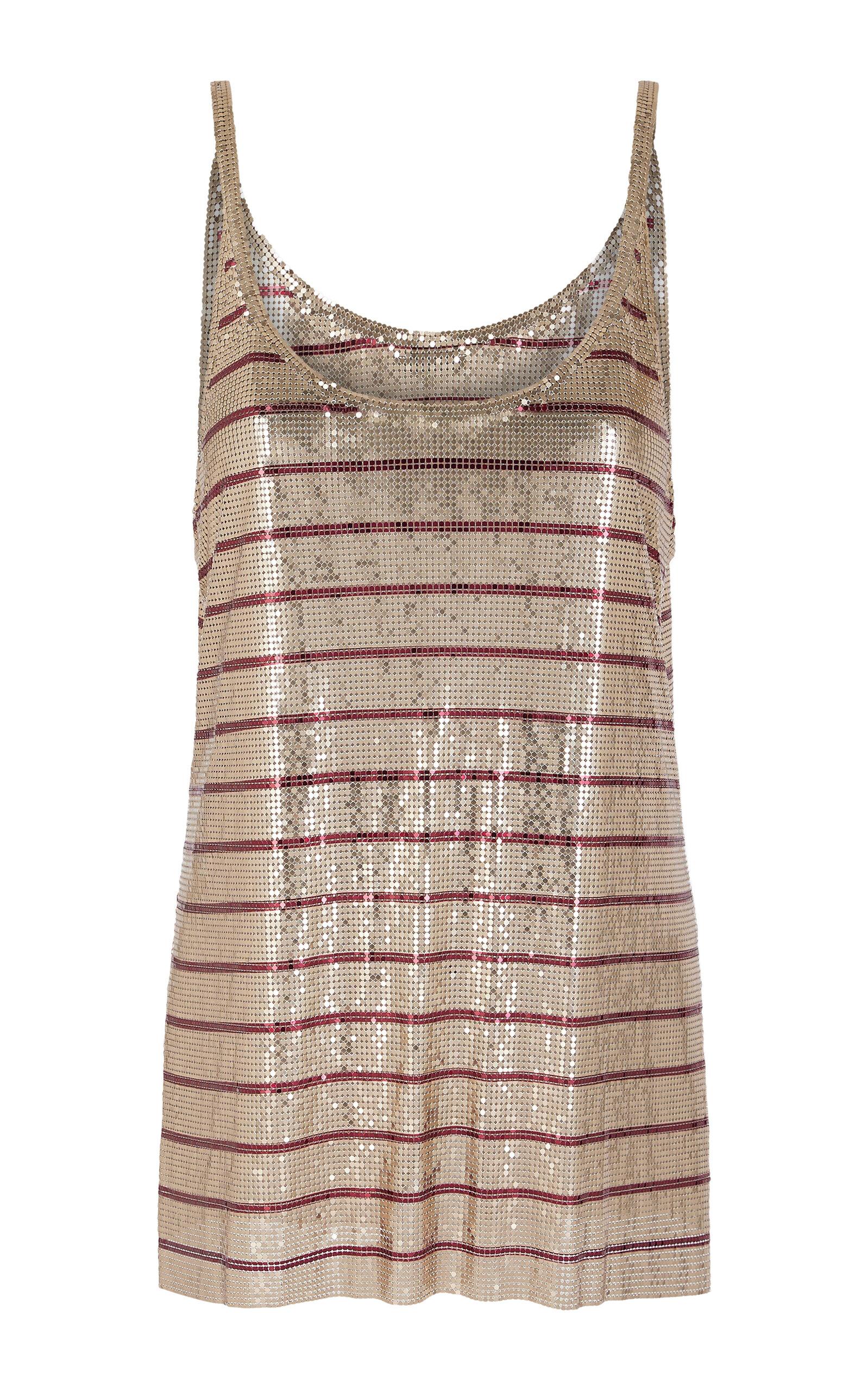 Rabanne Striped Metallic Mesh Tank Top - Moda Operandi by RABANNE