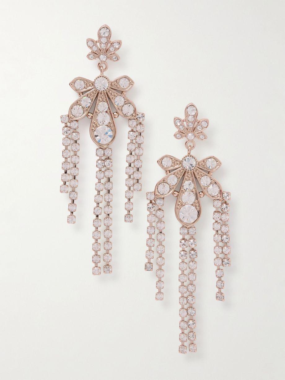 Rose gold-tone crystal earrings by RABANNE