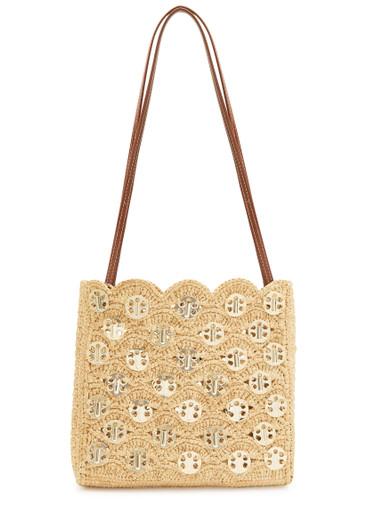 Sac A Main embellished raffia shoulder bag by RABANNE