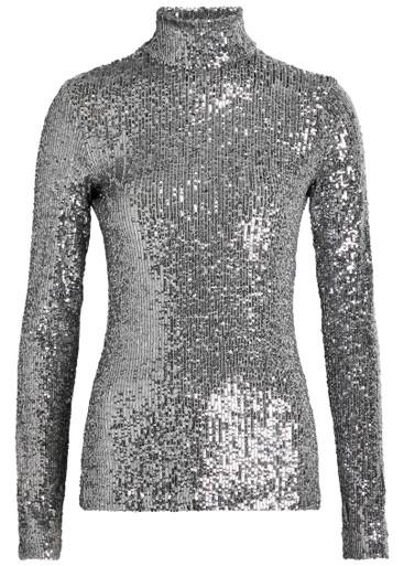 Sequin-embellished mesh top by RABANNE