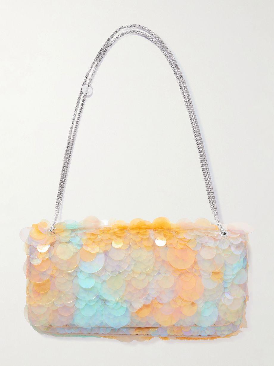 Sequined satin shoulder bag by RABANNE