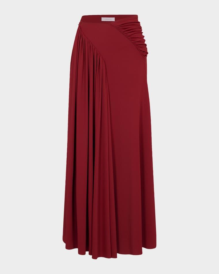 Side Ruched Maxi Skirt by RABANNE