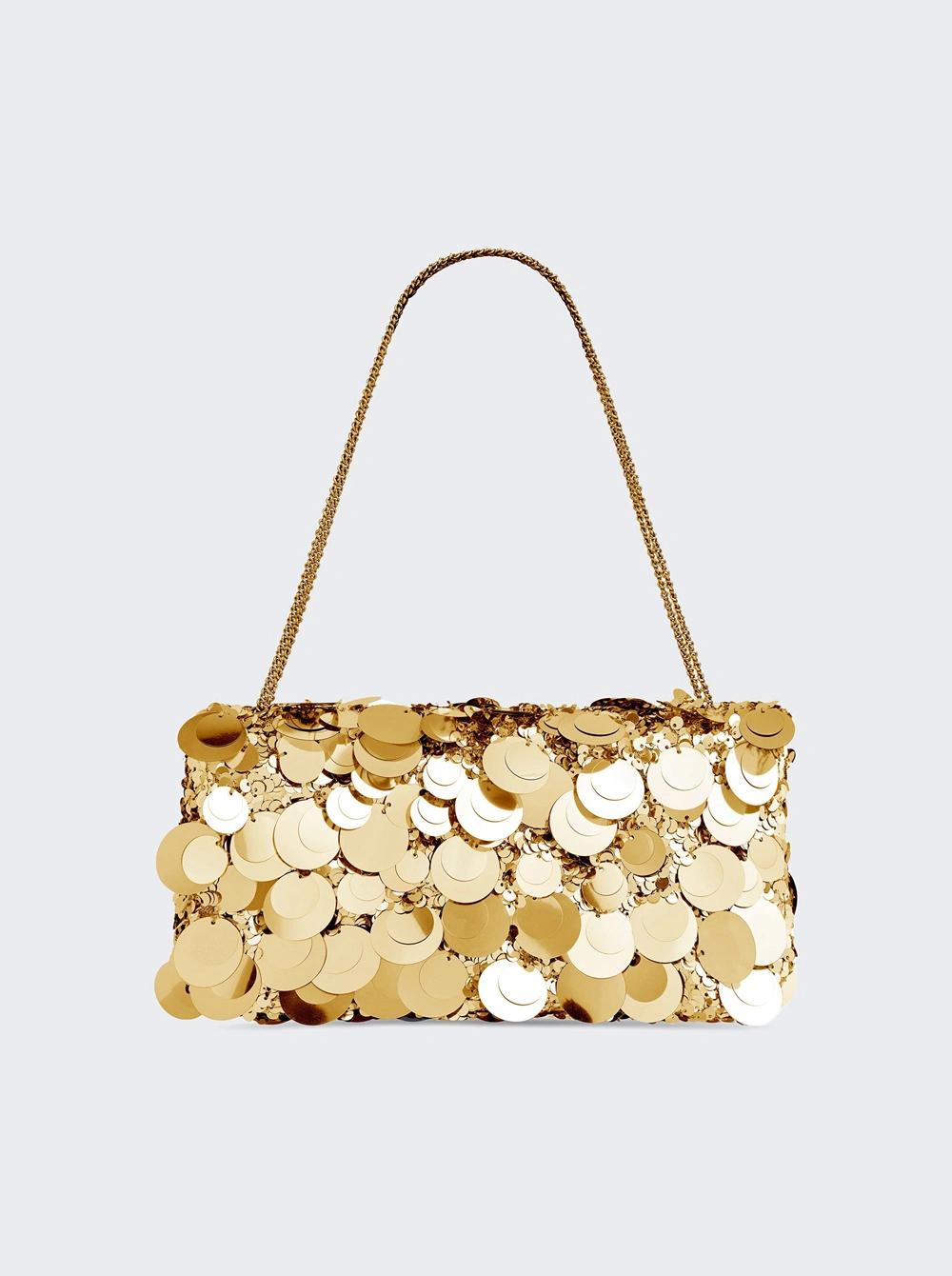 Sparkle Baguette Bag Gold  | The Webster by RABANNE