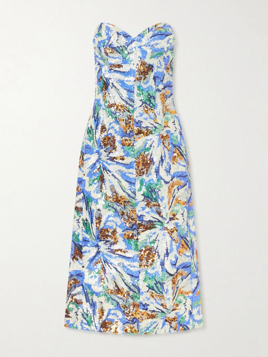 Strapless sequined crepe midi dress by RABANNE