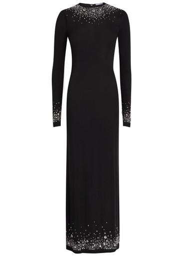 Stud-embellished stretch-jersey maxi dress by RABANNE