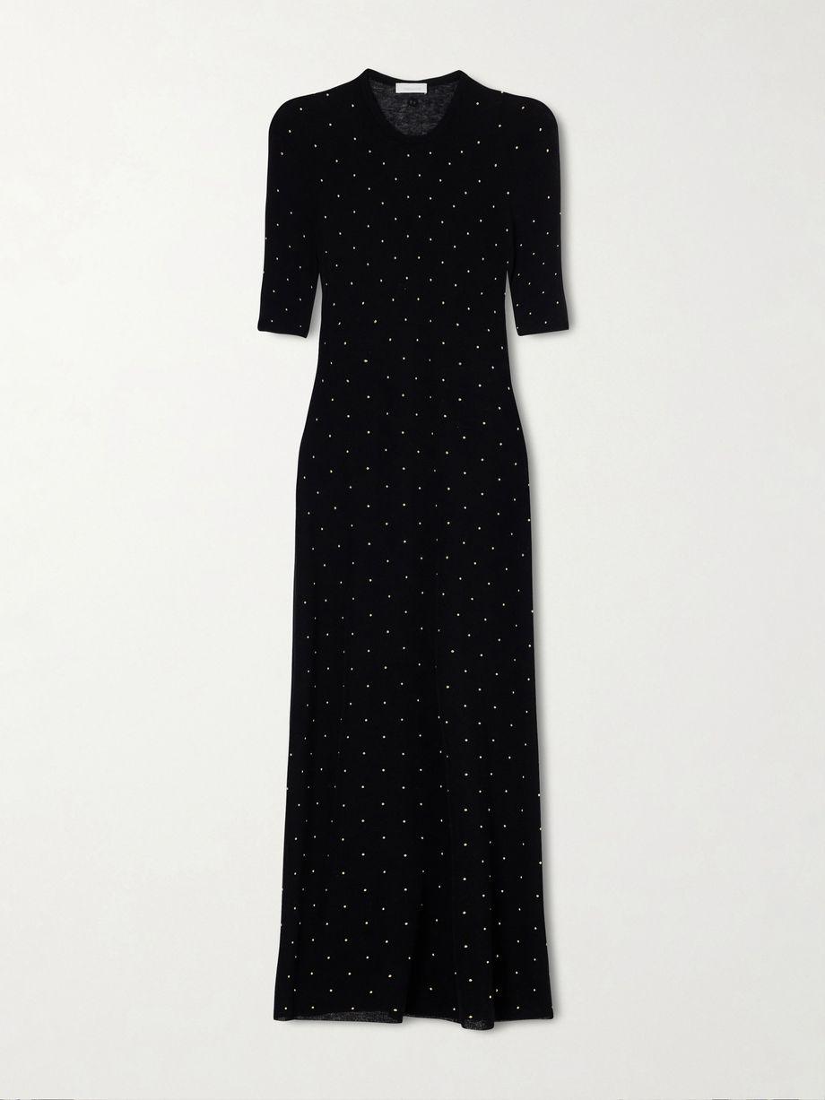 Studded wool-blend midi dress by RABANNE