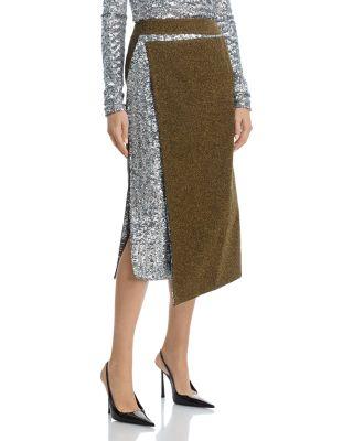 Tweed Sequin Long Skirt by RABANNE