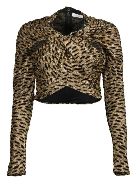 animal-print long-sleeve top by RABANNE