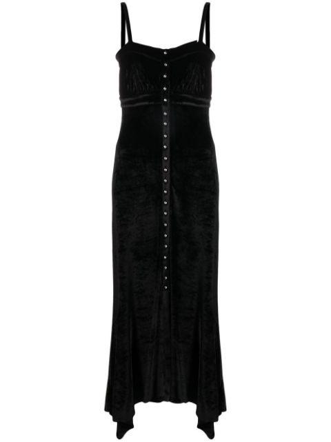 asymmetric button-up midi dress by RABANNE