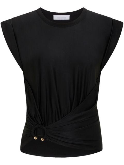 asymmetric gathered-detail blouse by RABANNE