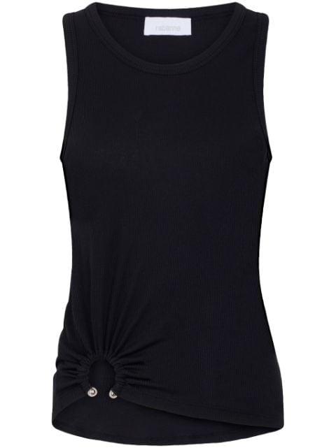 asymmetric gathered-detail tank top by RABANNE