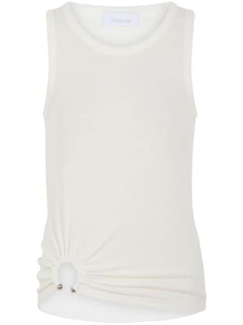 asymmetric gathered-detail tank top by RABANNE