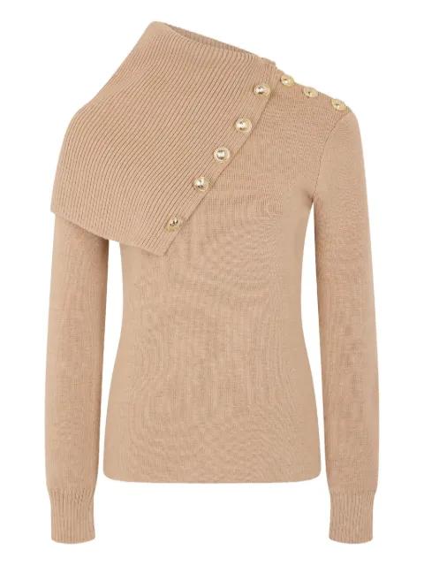 asymmetric ribbed sweater by RABANNE