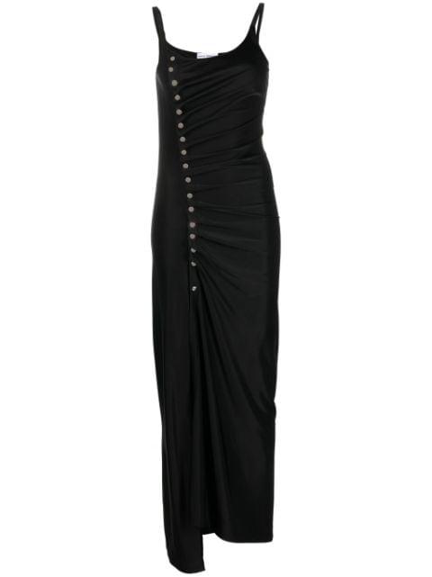 asymmetric satin maxi dress by RABANNE