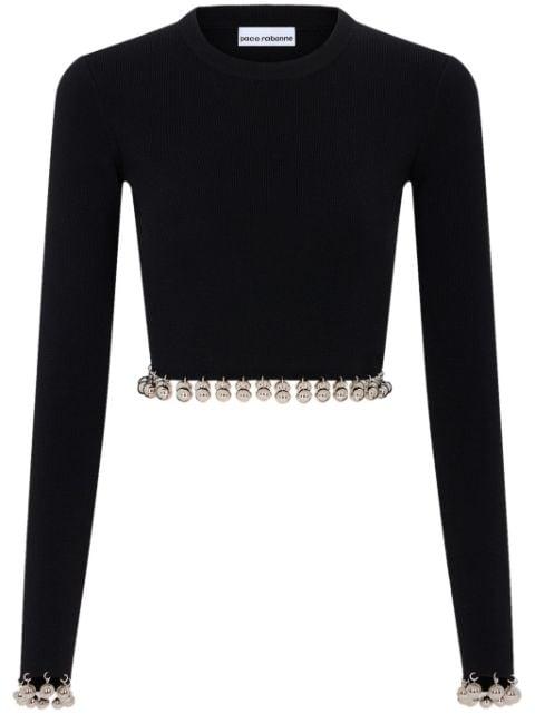 bead-detail wool jumper by RABANNE