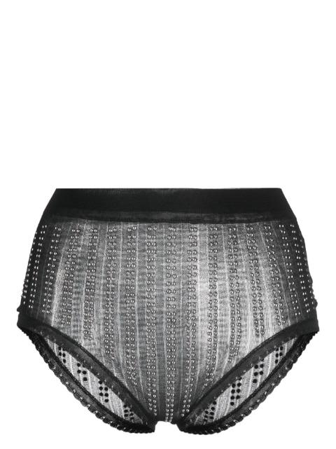 bead-embellished high waist briefs by RABANNE