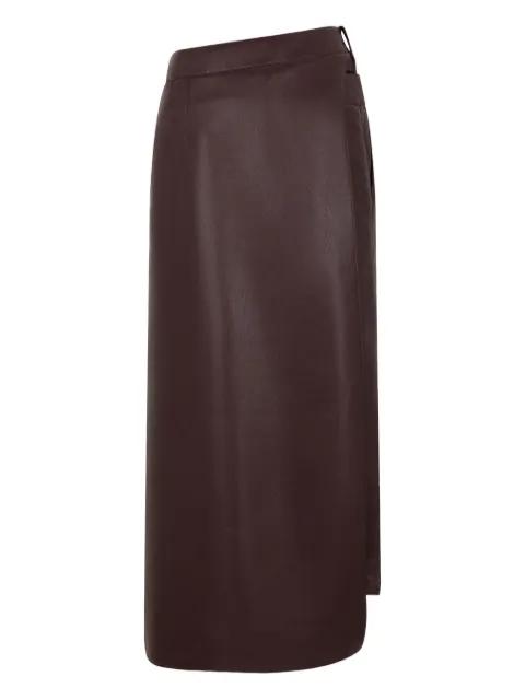 belted leather split  midi skirt by RABANNE