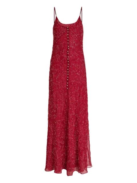 button-embellished slip gown by RABANNE