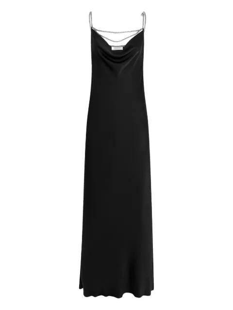 chain strap satin slip dress by RABANNE