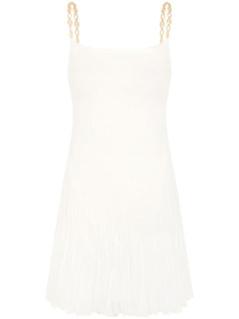 chain-strap silk minidress by RABANNE