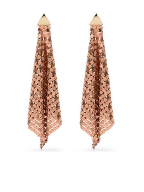 chainmail drop earrings by RABANNE