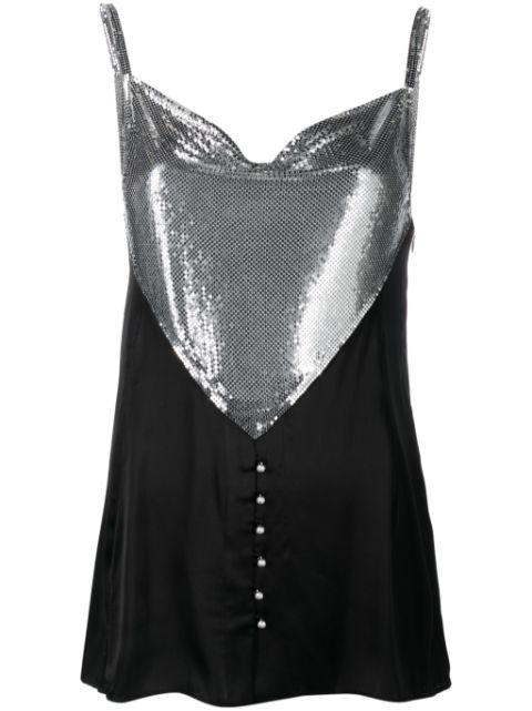 chainmail-panelled cowl-neck vest by RABANNE