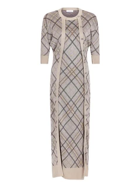 checked cardigan dress by RABANNE