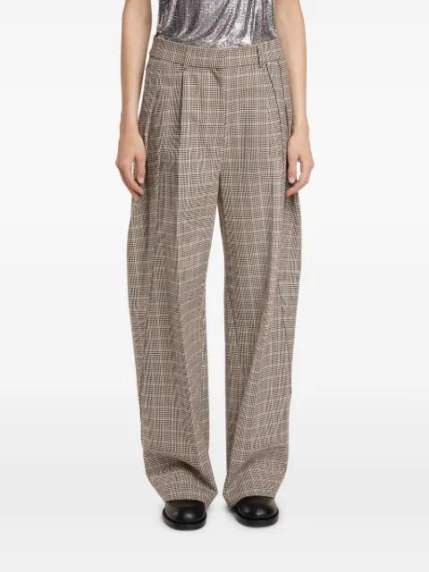 checked pleated wide-leg trousers by RABANNE