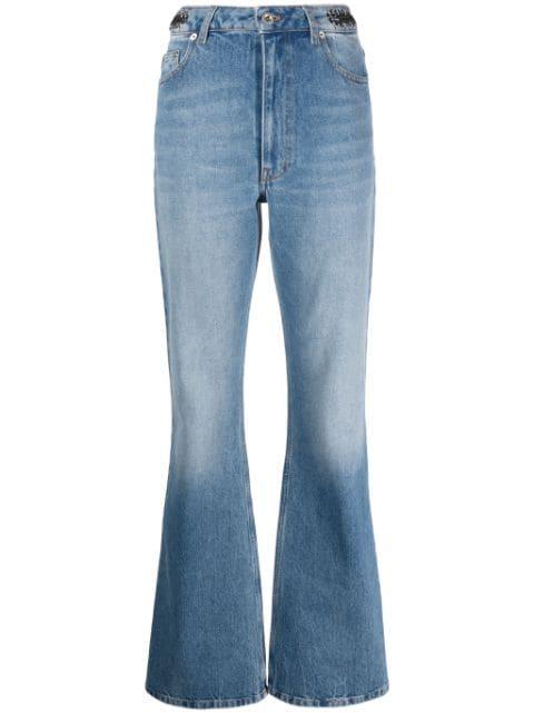 coin-detail flared jeans by RABANNE