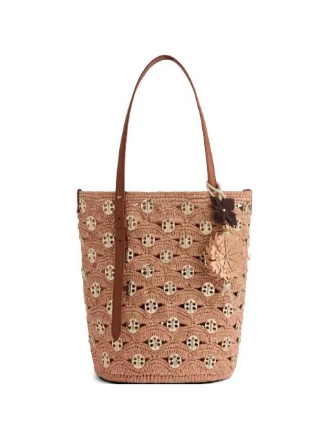 crochet metal discs bucket bag by RABANNE